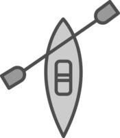canoa línea lleno escala de grises icono diseño vector