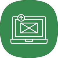 Sending Email Line Curve Icon Design vector