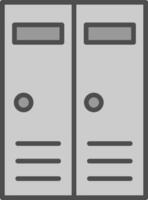 Lockers Line Filled Greyscale Icon Design vector