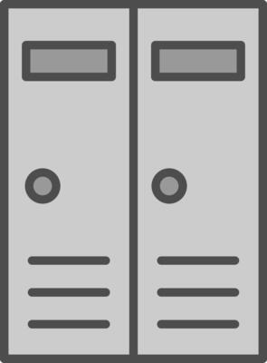 Lockers Line Filled Greyscale Icon Design