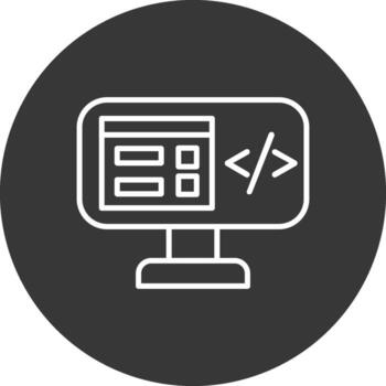 programa codificación línea invertido icono diseño vector