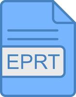 EPRT File Format Line Filled Blue Icon vector