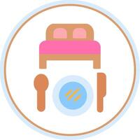 Bed And Breakfast Flat Circle Icon vector