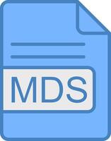 MDS File Format Line Filled Blue Icon vector