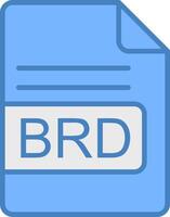 BRD File Format Line Filled Blue Icon vector