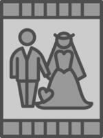 WEDDING INVITATION Line Filled Greyscale Icon Design vector