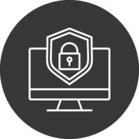 System Protection Line Inverted Icon Design vector