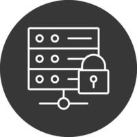 Server Protection Line Inverted Icon Design vector