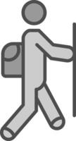 Hiker Line Filled Greyscale Icon Design vector