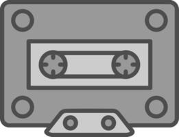 Cassette Line Filled Greyscale Icon Design vector