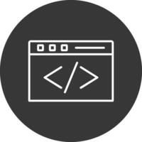 coding Line Inverted Icon Design vector