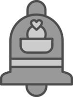 Bell Line Filled Greyscale Icon Design vector