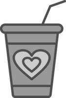 Milkshake Line Filled Greyscale Icon Design vector