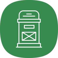 Postbox Line Curve Icon Design vector