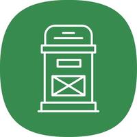 Postbox Line Curve Icon Design vector