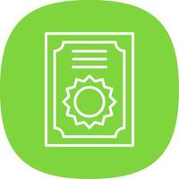 Certificate Line Curve Icon Design vector