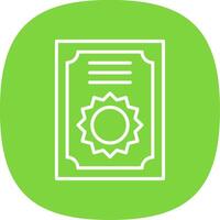 certificado línea curva icono diseño vector