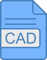 CAD File Format Line Filled Blue Icon vector