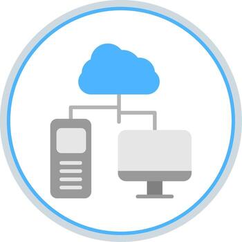 Cloud Computing Flat Circle Icon vector
