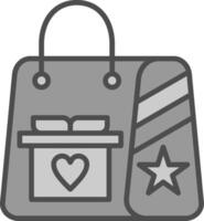 Gift Bag Line Filled Greyscale Icon Design vector