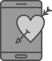 Cupido línea lleno escala de grises icono diseño vector