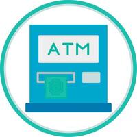 Atm Machine Flat Circle Icon vector