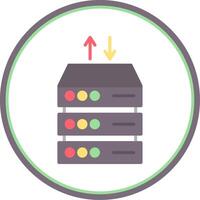 Data Center Flat Circle Icon vector