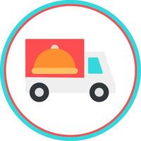 Food Delivery Flat Circle Icon vector