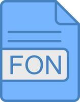 FON File Format Line Filled Blue Icon vector