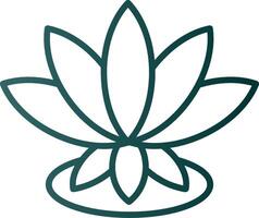 Lotus Line Gradient Icon vector