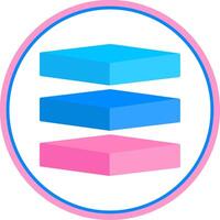 Layers Flat Circle Icon vector