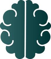 icono de gradiente de glifo cerebral vector