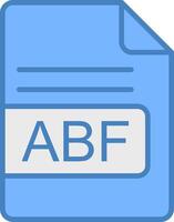 ABF File Format Line Filled Blue Icon vector
