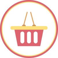 Shopping Basket Flat Circle Icon vector