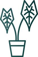 alocasia línea degradado icono vector