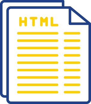 Html File Line Two Colour Icon Design vector