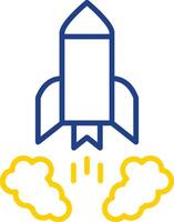 Rocket Launch Line Two Colour Icon Design vector