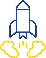 Rocket Launch Line Two Colour Icon Design vector