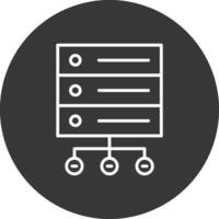 Database Network Line Inverted Icon Design vector