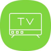 Tv Line Curve Icon Design vector