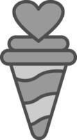 Ice Cream Line Filled Greyscale Icon Design vector