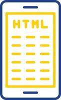 Mobile Coding Line Two Colour Icon Design vector