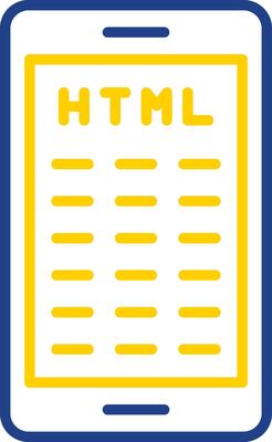 Mobile Coding Line Two Colour Icon Design