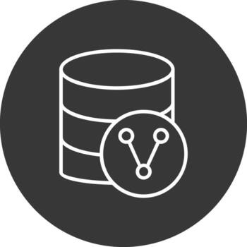 base de datos compartiendo línea invertido icono diseño vector
