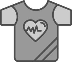 camisa línea lleno escala de grises icono diseño vector