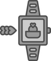 Smart Watch Line Filled Greyscale Icon Design vector