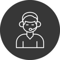 Customer Support Line Inverted Icon Design vector