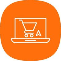 OnLine Curve Multi Circle Shopping Line Curve Icon Design vector