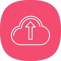 Cloud Uploading Line Curve Icon Design vector