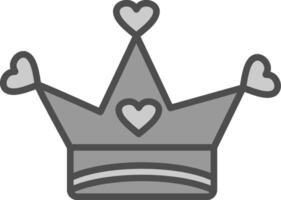 Crown Line Filled Greyscale Icon Design vector